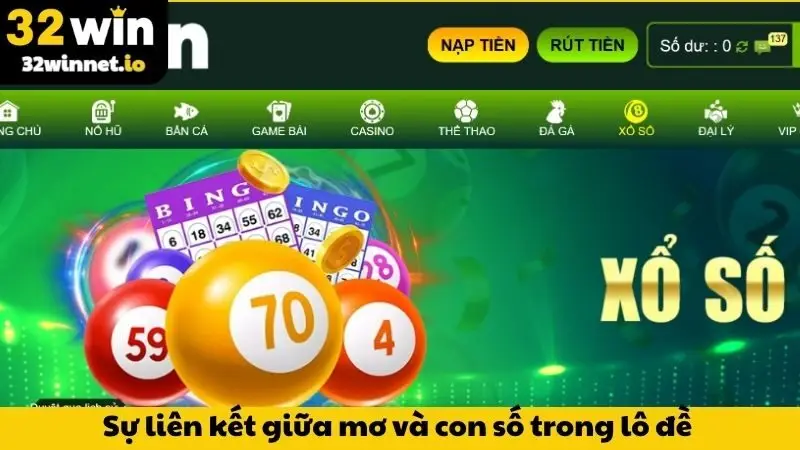 Sự liên kết giữa mơ và con số trong lô đề 32WIN